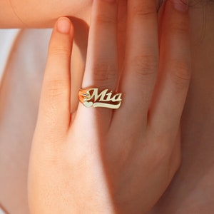 Personalized Name Ring, Custom Name Ring, Engraved Ring, Sterling Silver Gothic Name Ring, Old English Name Ring, Gift for Her,Birthday Gift
