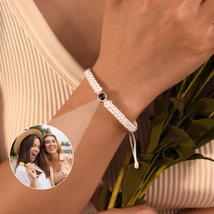 Custom Photo Projection Bracelet, Projection Picture Bracelets,Braided Rope Bracelet,Picture Inside Jewelry,Couple Bracelet,Gift for Her/Him