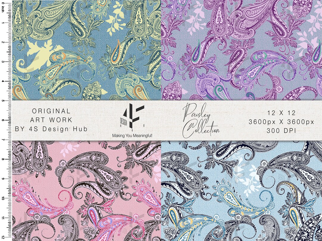 Artistic Paisley Patchwork Digitally Printed on Halley Silk