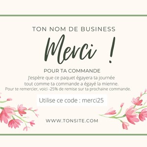編集可能なビジネス花のサンキューカードテンプレート、印刷可能な花のサンキューカードビジネスCanva、ご購入いただきありがとうございます、