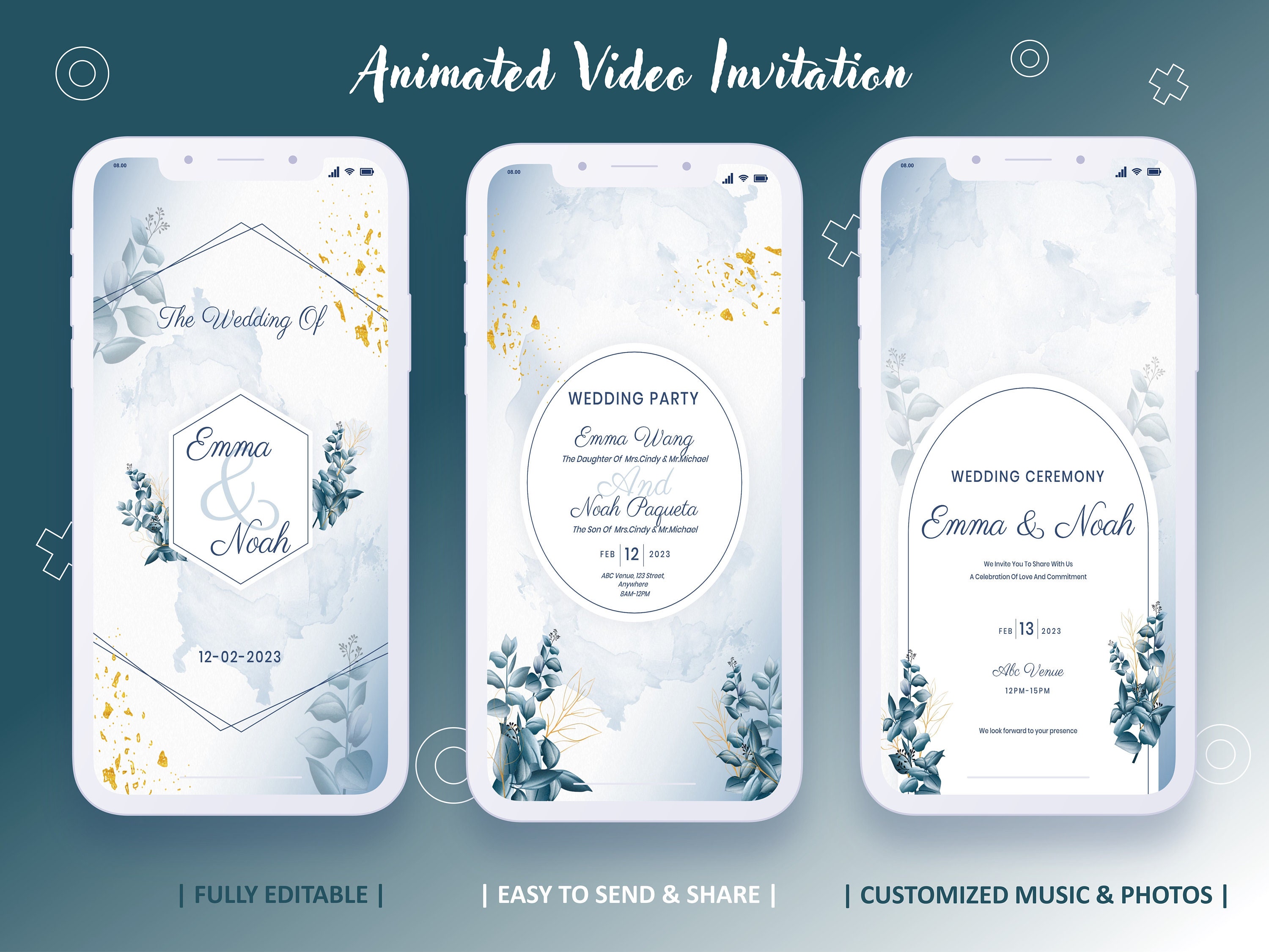 Wedding Invitation Video, Save the Date Animation, Digital Invitation