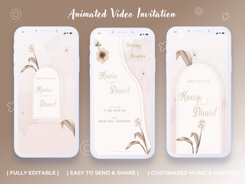 Digital Invitation Video Save the Date Animation Digital Etsy