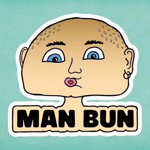 Man Bun Hand gezeichnete Aufkleber