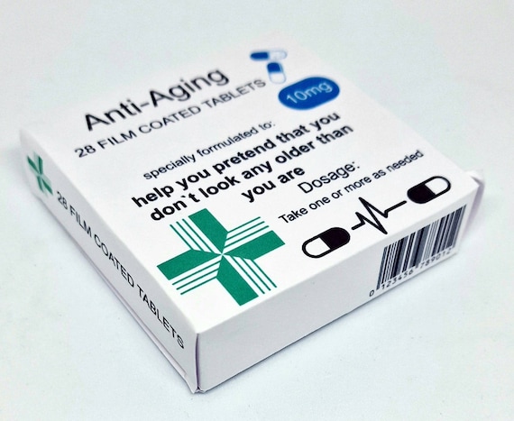 A pill box dressed up as a fake prescription label — a timeless gag format executed well, and 53 favorites confirm real gifting demand at an impulse-buy price.