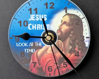 Jesus christ look at the time Clock. Cd wall clock, Gift boxed. Quartz wall clock. CD/DVD unique gift ideas.