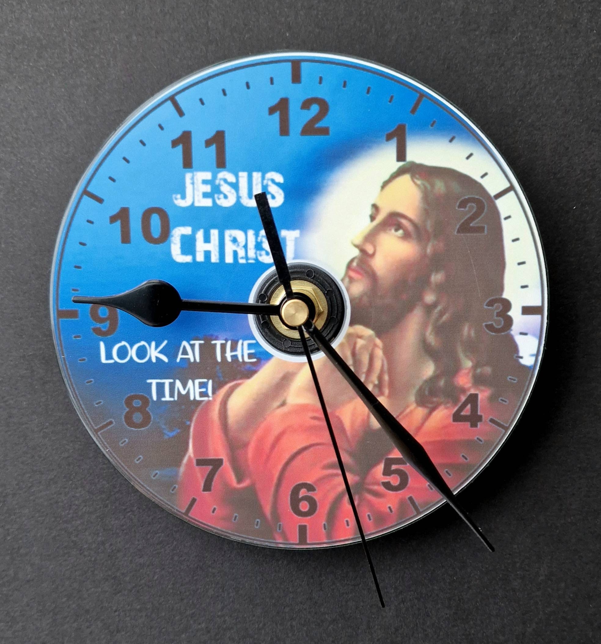 Jesus Christ Look at the Time Clock. Cd Wall Clock Gift Etsy UK