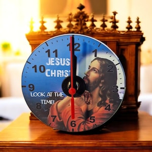 Jesus christ look at the time Clock. Cd wall clock, Gift boxed. Quartz wall clock. CD/DVD unique gift ideas.