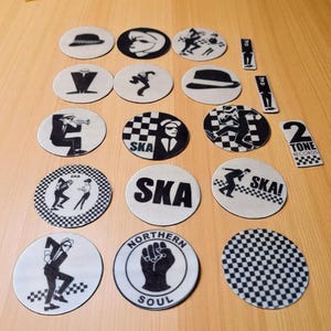 SKA party. Northern soul cake EDIBLE pre cut cupcake decorations party