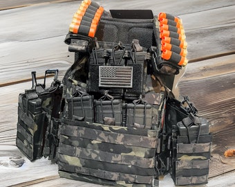 Level IV Ceramic Tactical Bulletproof Plate Carrier w/ Multi-Curve Chest & Back Plates