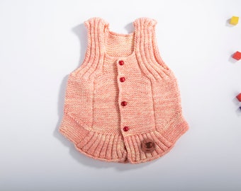 Hand Knit Organic Baby Cardigan, Hand Knit Crochet Baby Sweater, Gift For Baby