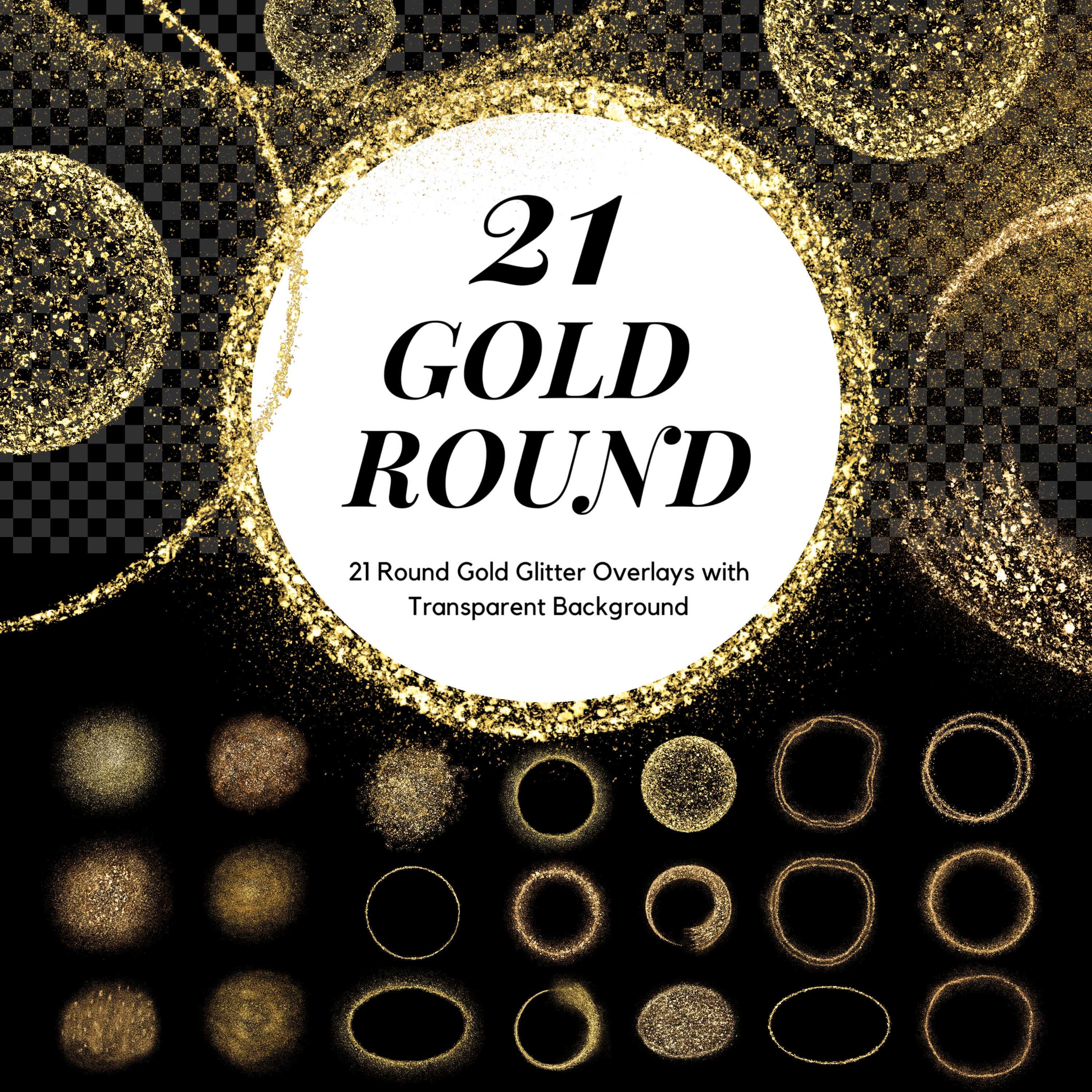 Gold Glitter Round Clipart PNG Circle Borders Glitter Bling Frame ...