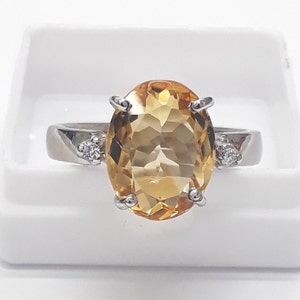 AAA+Quality Natural Citrine Ring 5.50 Carat, 925 Sterling Silver, Handmade Ring For Men And Women