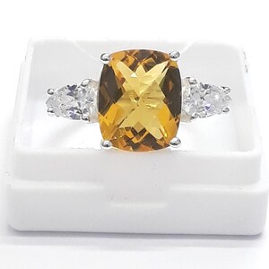 AAA+Quality Natural Citrine Ring 5.50 Carat, 925 Sterling Silver, Handmade Ring For Men And Women