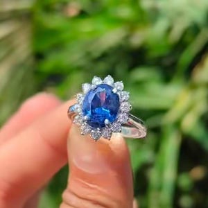 AAA+Quality Natural Blue Sapphire Ring 5.50 Carat, 925 Sterling Silver, Handmade Ring For Men And Women