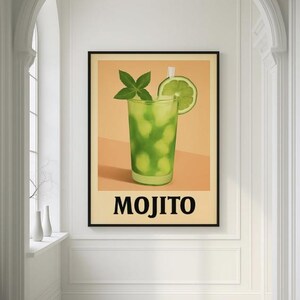 Mojito Cocktail Poster – Watercolor-Style Digital Print