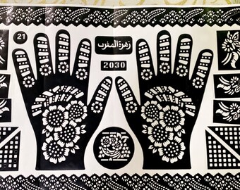 Henna stencil, henna sticker, henna tattoo, henna template