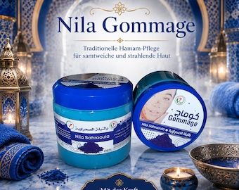 Nila Sahrawi Indigo Peeling | Natural Blue Indigo | Nila Nile Powder | Blue Nila Powder | Blue Mask Morocco Sahraouia Gommage | Shower peel