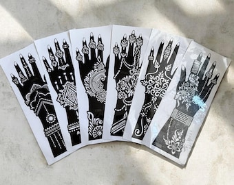 XXL Henna Stickers Mehendi | Self-adhesive Henna | Stencil | Kina | Extra large henna stickers for hand and forearm