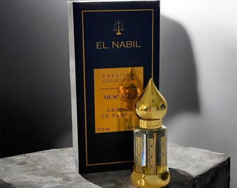El Nabil Musc Slim 12ml Perfume Oil – Arabian Fragrance, Musk, Floral & Fruity, Alcohol-Free, Unisex, مسك النبيل