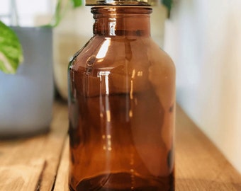 Amber Glass Apothecary Jars (750ml)  - zero waste home decor & storage