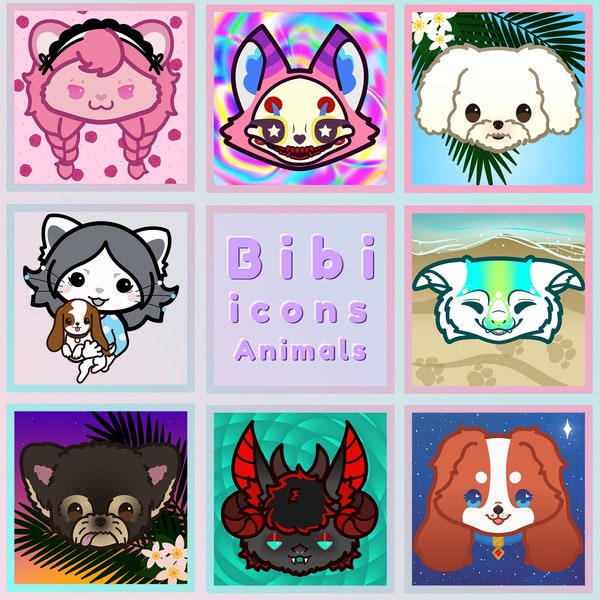 Bibi Custom Icon Animal | Chibi | Kawaii | Furry | Digital Commission | Profile Picture | Cute | Fursona