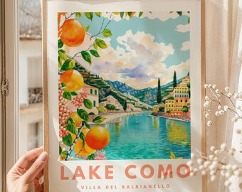 Lake Como Italy Print, Orange Fruit, Italian Travel Poster (Digital Download)
