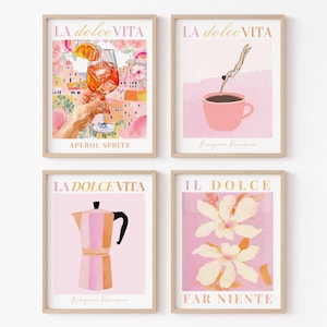 Italian Poster Bundle, Italy Art, La Dolce Vita, Espresso Print, Amalfi Coast, Il Dolce Far Niente, Colourful Wall Art Bundle