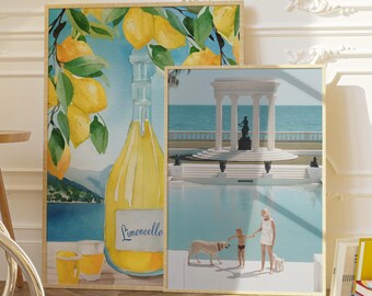 Slim Aarons Photo, Limoncello Poster Bundle, Italian Art, Vintage Poster Digital Art Download, Retro High Society Print, Photography Prints