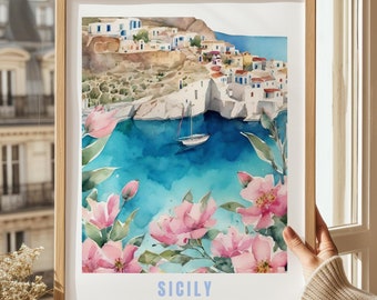 Kitchen Print, Sicily Wall Art, Lemon Print Poster, Fruit Poster, Positano Amalfi Coast Travel Wall Art, Fruit Print Download