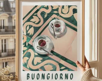 Buongiorno Coffee Print, Italian Kitchen Wall Art (Digital Download)