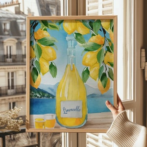 Limoncello Lemon Italian Print, Italy Travel Wall Art, Cocktail Kitchen Poster, Fresh Lemon Poster, Lemon Mediterranean Wall Decor