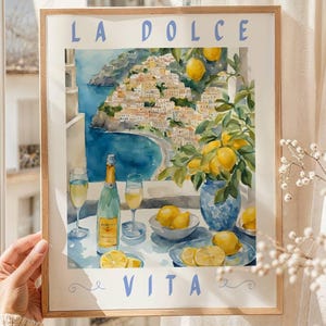 Italy Poster, La Dolce Vita, Italian Wall Art, Il Dolce Far Niente, Lemon Poster,Travel Print, Lemon Print Wall Art, Botanical Poster