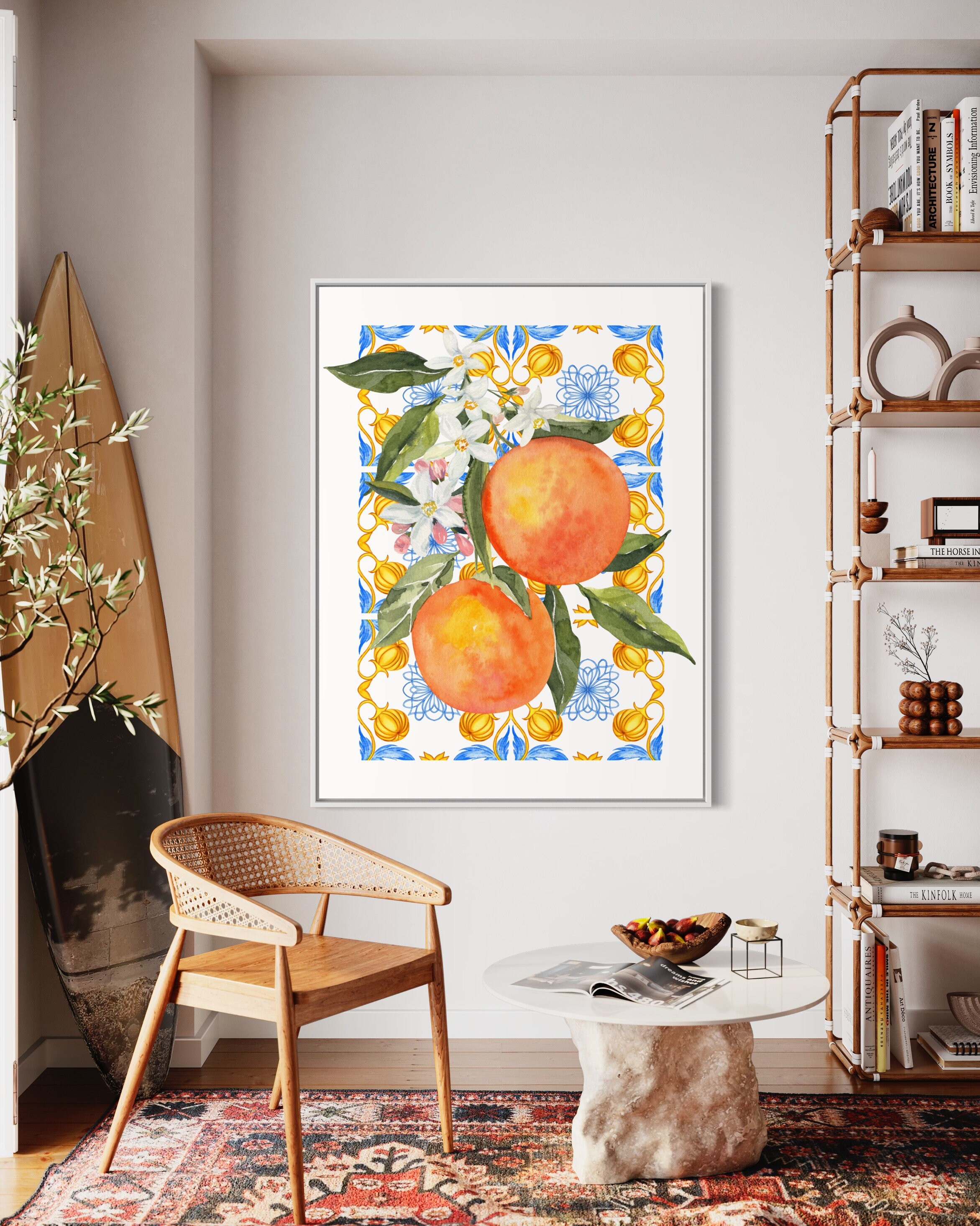 レモンプリントセット、ポジターノ・ソレント・アート、コテージコア