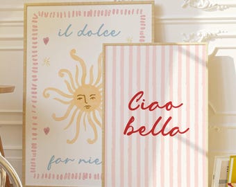 La Dolce Vita Print, Italian Summer, Pink Wall Art (Digital Download)