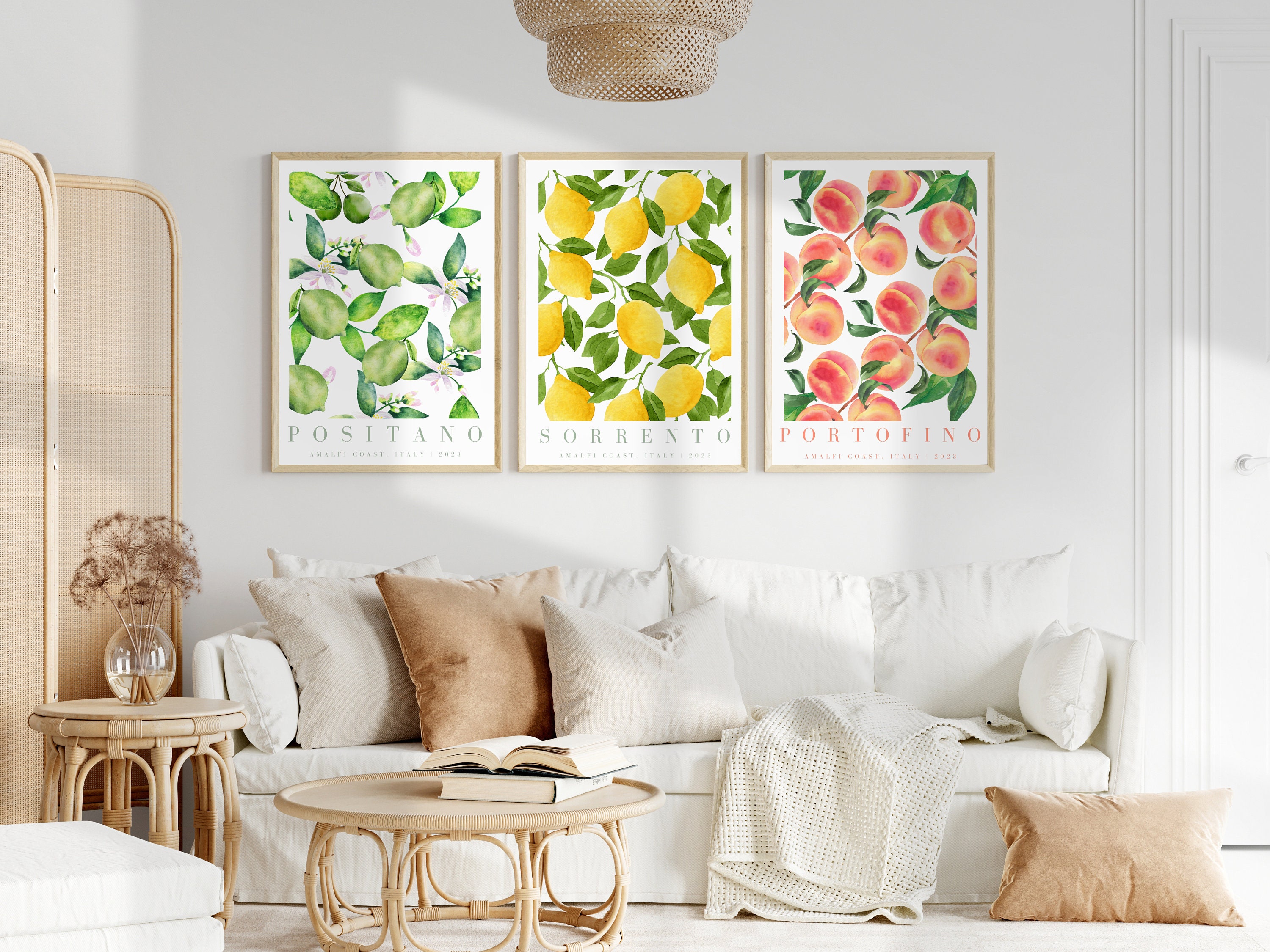 Lemon Wall Art Fruit Poster Lemon Print Orange Print Peach - Etsy