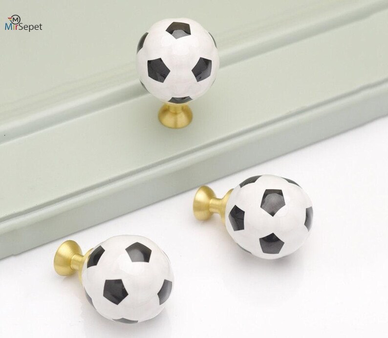 New Football Door Handles Wardrobe Dresser Drawer Ceramics Etsy