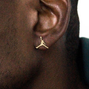 Michael Jordan sports earrings. NBA youngboy. MJ athlete gifts. basketball coach, college students gift. Gold, silver stud earrings.