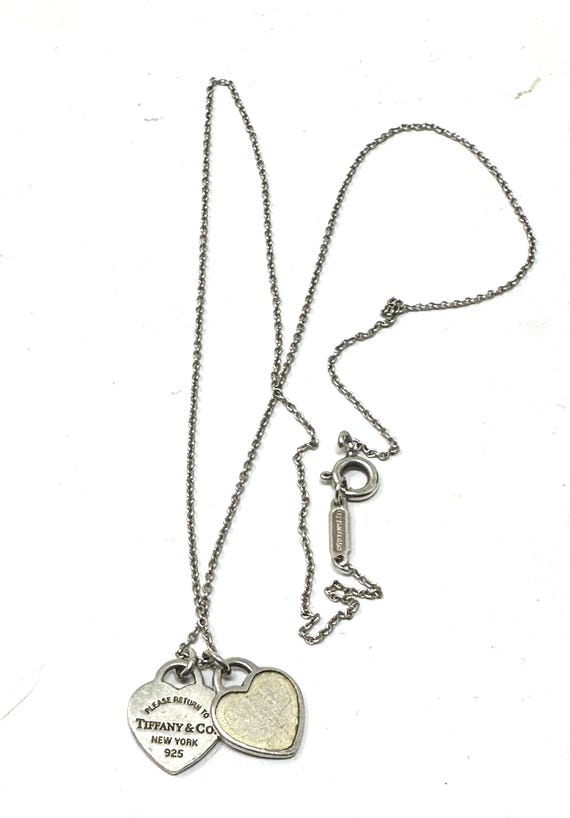 Return to Tiffany & Co .925 Sterling Silver Mini Double Heart-tag