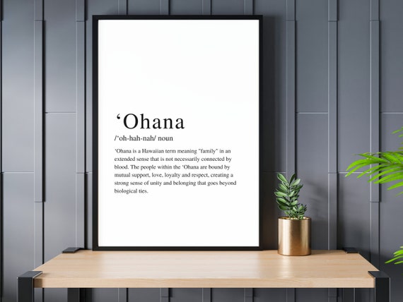 Ohana Definition in Dictionary Style | Hawaii Digital Print