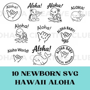 Newborn SVG – Hawaii Aloha Theme | 10 zoete en tropische ontwerpen