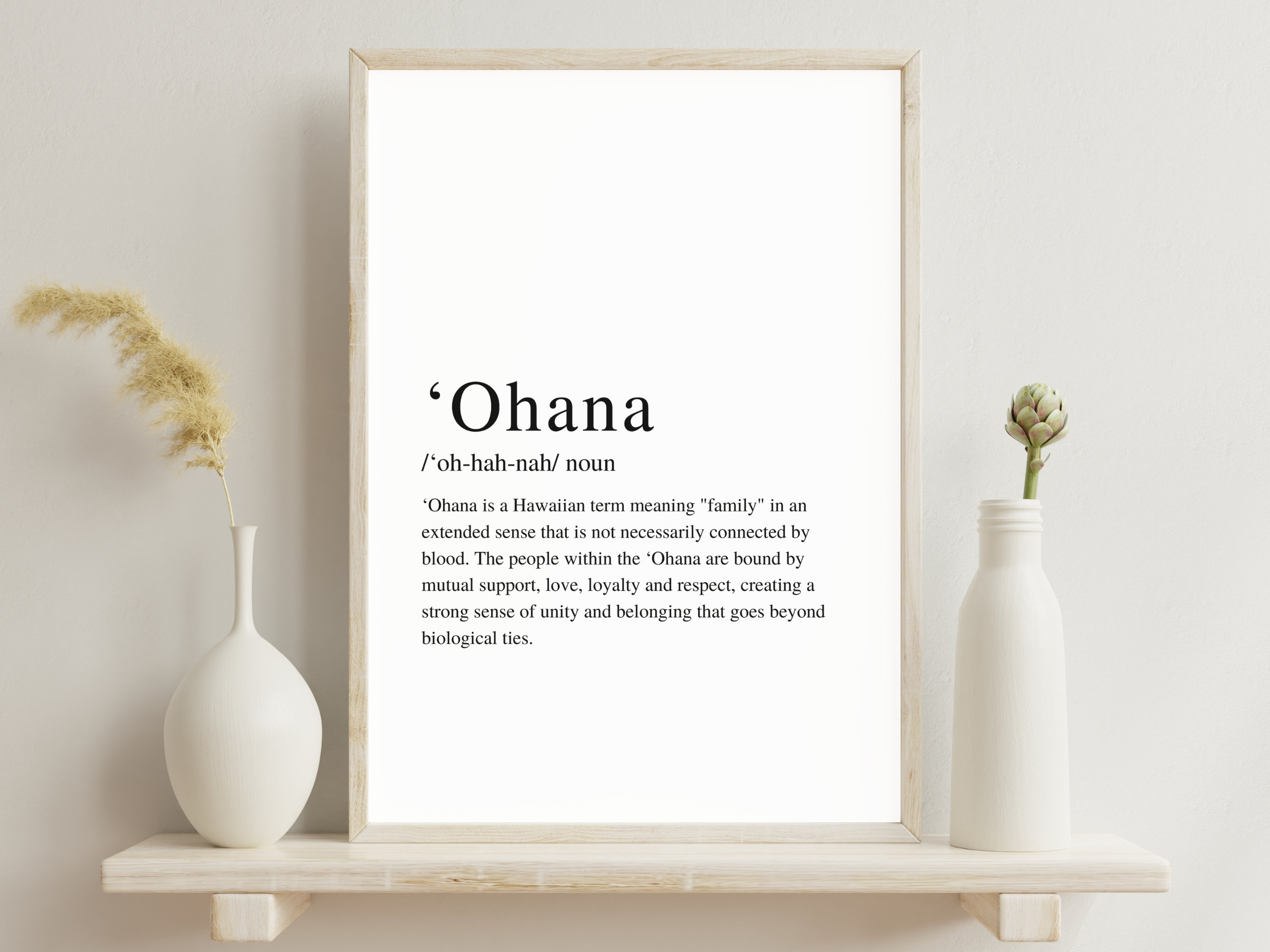 Ohana Definition in Dictionary Style | Hawaii Digital Print