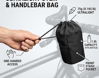 Ultralight Bike Stem Bag (75g) | Handlebar Feed Bag for Bikepacking, Touring & Gravel Rides – 1.8L