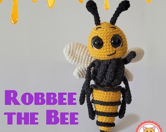 Robbee the Bee Amigurumi PDF Pattern, DIY Crochet Toy