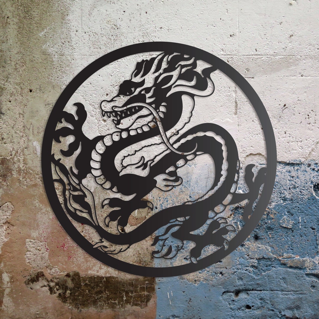 Metal Dragon Wall Art Mythical Dragon Home Décor Asian Etsy