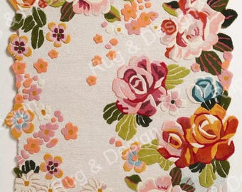 Floral Tufted Wool Rug: Beige Southern Charm Area Rug