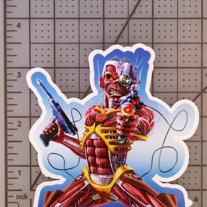 C&D Visionary Iron Maiden Eddie Sticker, Black, red