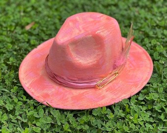 The Poppy - Hand painted & designed fedora hat