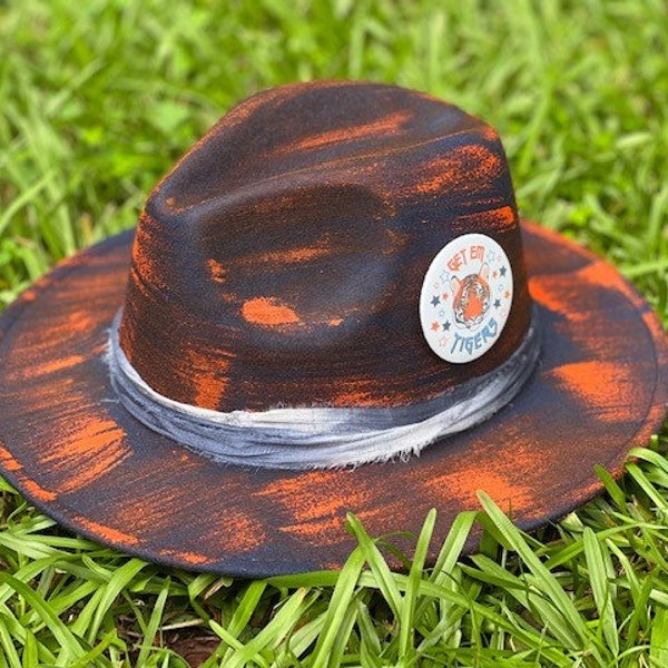 The Auburn - Hand painted & designed fedora hat