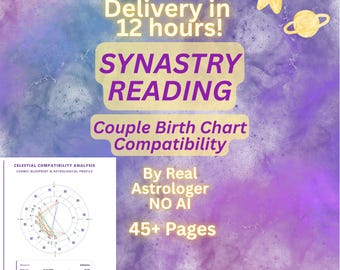Synastry Reading | Couple Birth Chart Compatibility, Relationship Love Astrology Report PDF