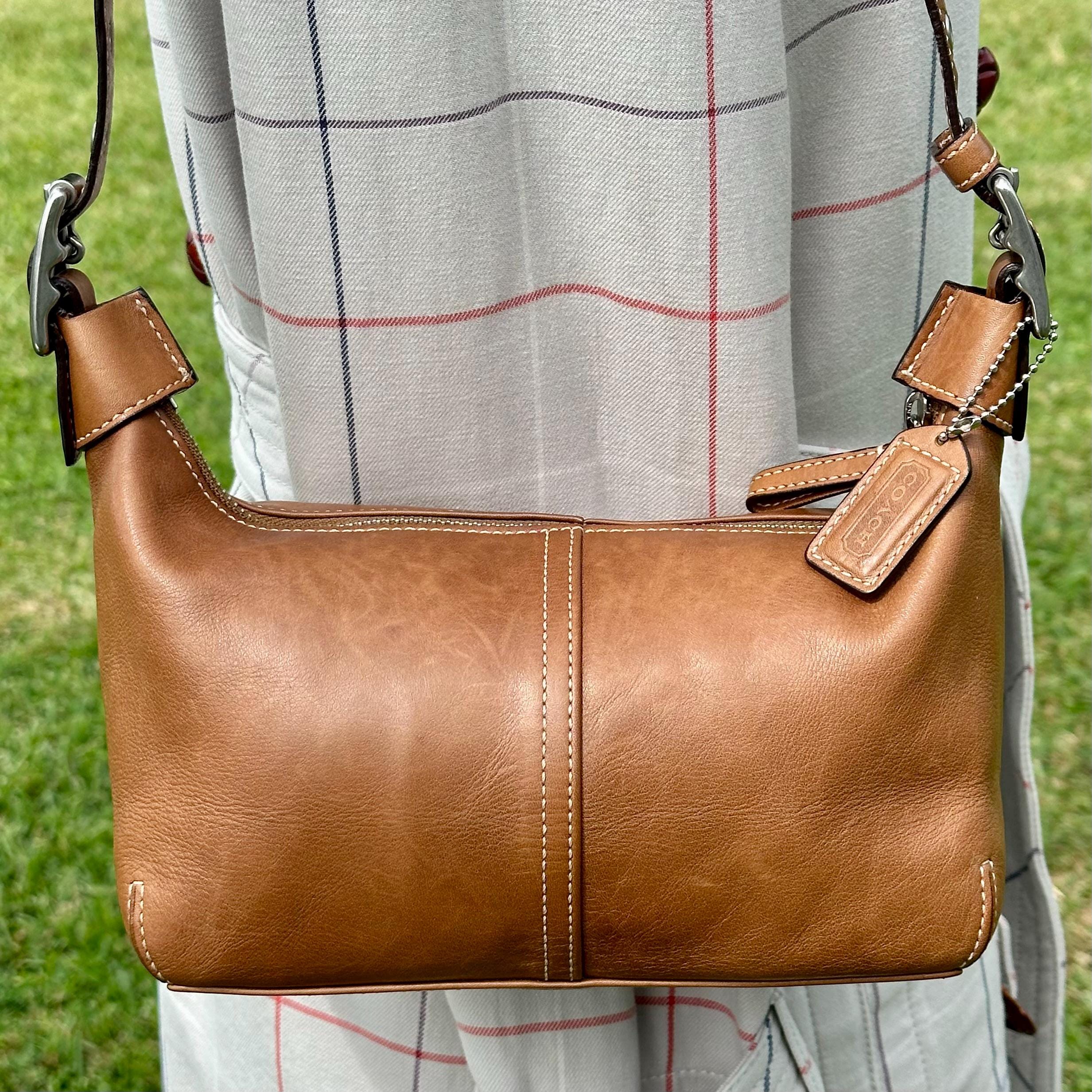 Vintage COACH Legacy Demi Hobo: Camel Leather, Silver Hardware